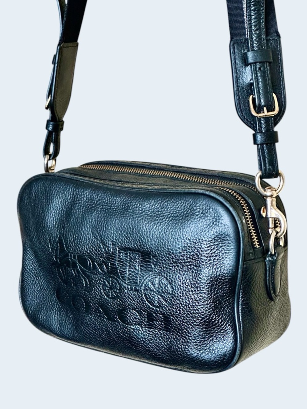 Coach Black Pebbled Leather Jes Crossbody Bag - Picture 2 of 16